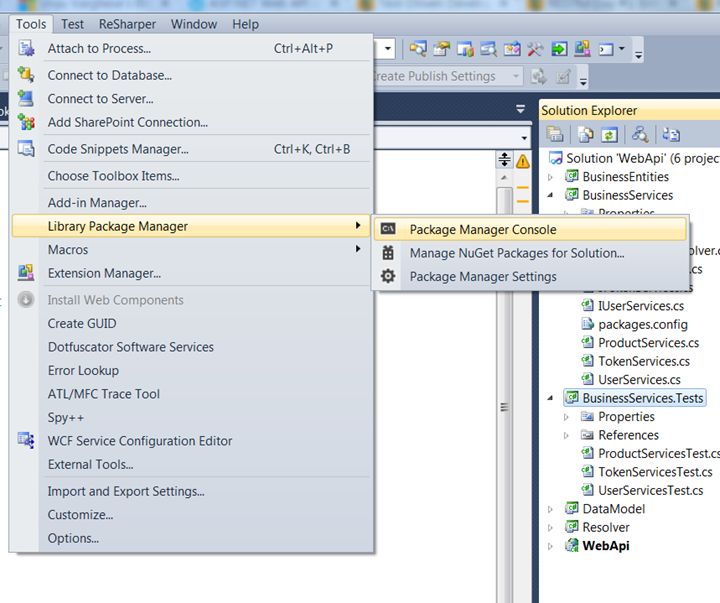 Package manager console
